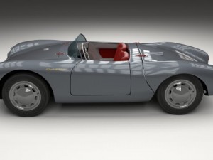 porsche 550 spyder gray 3D 模型