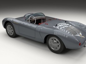 porsche 550 spyder gray 3D 模型