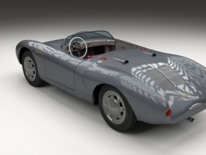 porsche 550 spyder gray 3D 模型