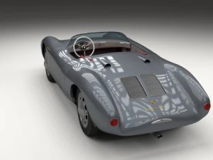 porsche 550 spyder gray 3D Model