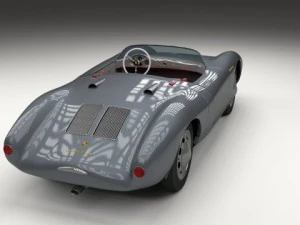 porsche 550 spyder gray 3D Model