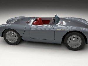 porsche 550 spyder gray 3D 模型