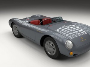 porsche 550 spyder gray 3D 模型