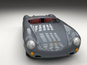 porsche 550 spyder gray 3D Model
