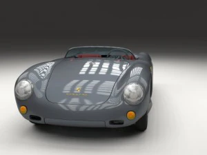 porsche 550 spyder gray 3D Model