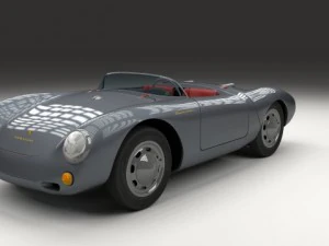porsche 550 spyder gray 3D Model