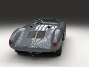 porsche 550 spyder gray 3D Model