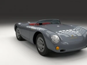 porsche 550 spyder gray 3D Model