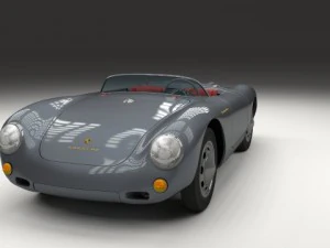 porsche 550 spyder gray 3D Model