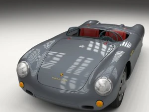 porsche 550 spyder gray 3D Model