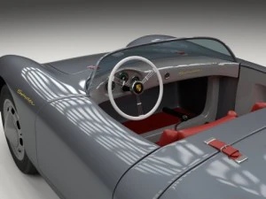 porsche 550 spyder gray 3D Model