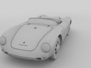 porsche 550 spyder gray 3D 模型