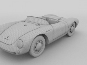 porsche 550 spyder gray 3D 模型