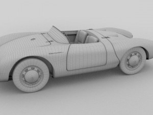porsche 550 spyder gray 3D 模型