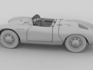 porsche 550 spyder gray 3D 模型