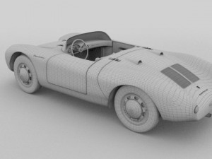porsche 550 spyder gray 3D 模型