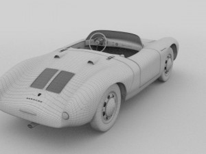 porsche 550 spyder gray 3D 模型