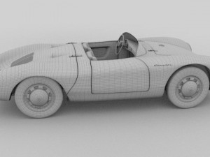 porsche 550 spyder gray 3D 模型