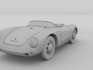 porsche 550 spyder gray 3D 模型