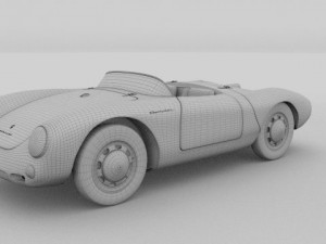 porsche 550 spyder gray 3D 模型