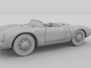 porsche 550 spyder gray 3D 模型