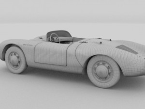 porsche 550 spyder gray 3D 模型