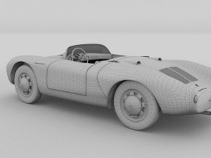 porsche 550 spyder gray 3D 模型