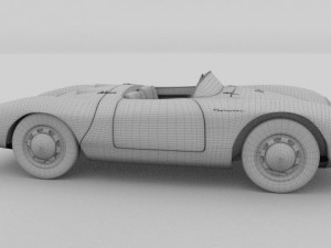 porsche 550 spyder gray 3D 模型