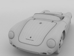 porsche 550 spyder gray 3D 模型
