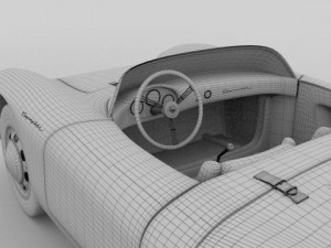 porsche 550 spyder gray 3D 模型