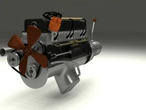 mercedes 300sl engine 3D Model