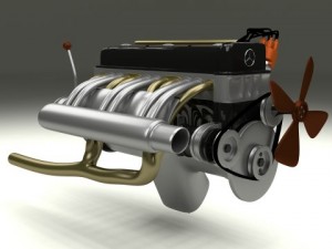 mercedes 300sl engine 3D मॉडल