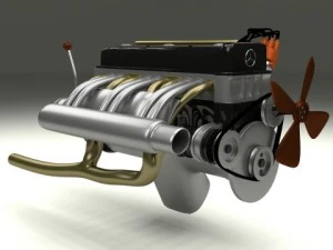 mercedes 300sl engine 3D Model