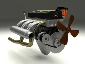 mercedes 300sl engine 3D Model