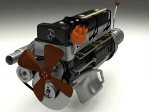 mercedes 300sl engine 3D मॉडल