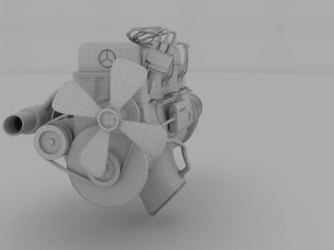 mercedes 300sl engine 3D मॉडल