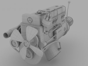 mercedes 300sl engine 3D मॉडल