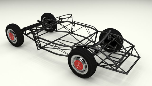mercedes 300sl chassis 3D Model .c4d .max .obj .3ds .fbx .stl .blend 