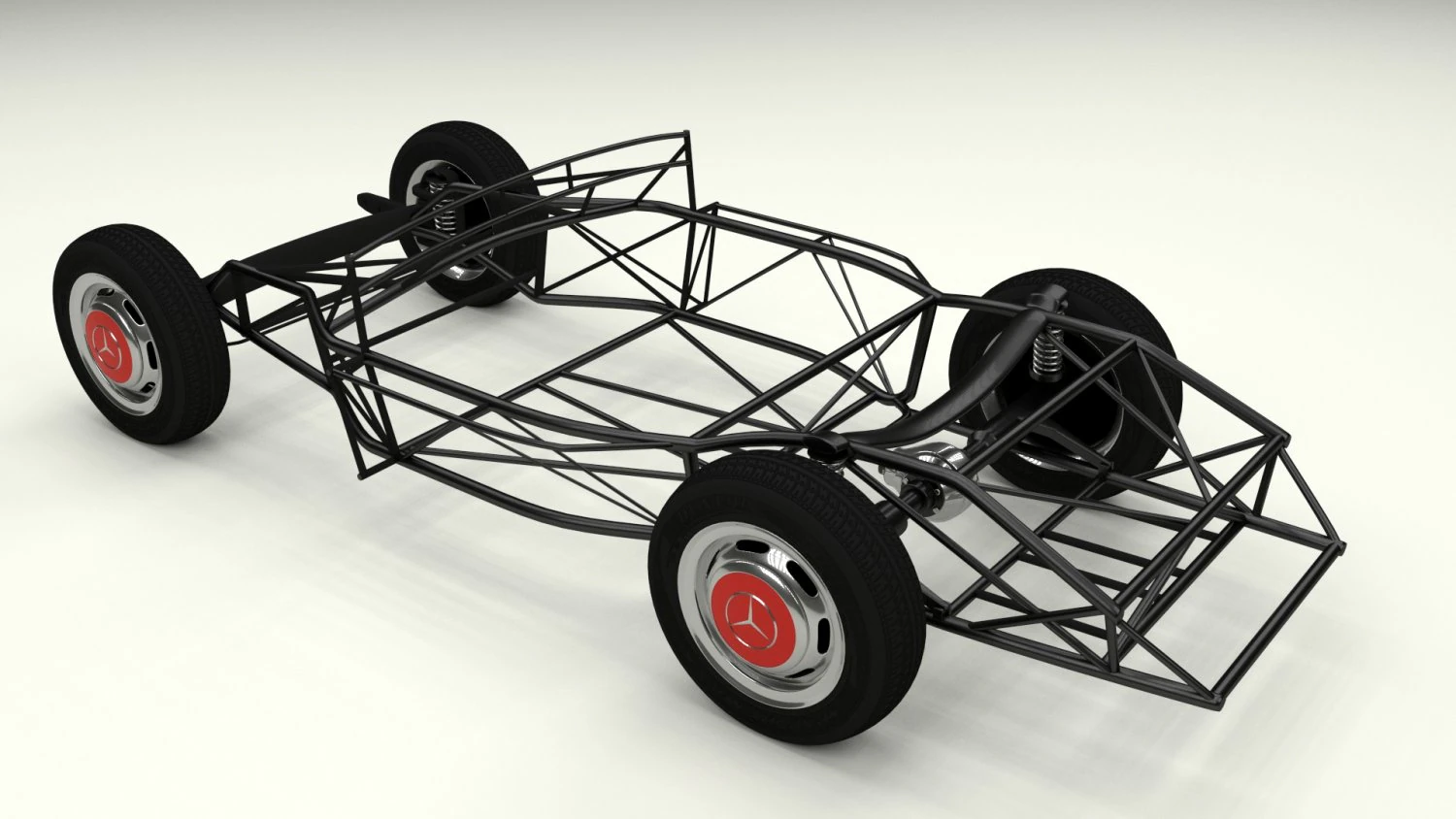 mercedes 300sl chassis 3D Model .c4d .max .obj .3ds .fbx .stl .blend