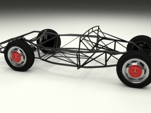 mercedes 300sl chassis 3D Model