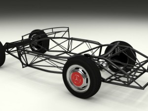 mercedes 300sl chassis 3D Model