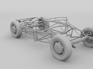 mercedes 300sl chassis 3D Model