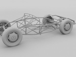 mercedes 300sl chassis 3D Model