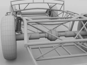 mercedes 300sl chassis 3D Model