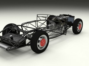 full mercedes 300sl chassis 3D मॉडल