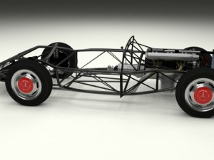 full mercedes 300sl chassis 3D मॉडल