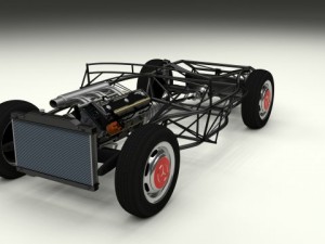full mercedes 300sl chassis 3D मॉडल