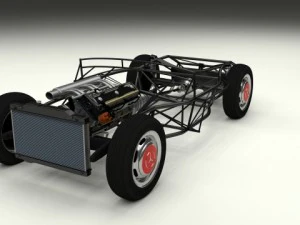 full mercedes 300sl chassis 3D Model