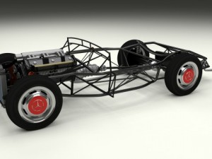 full mercedes 300sl chassis 3D मॉडल