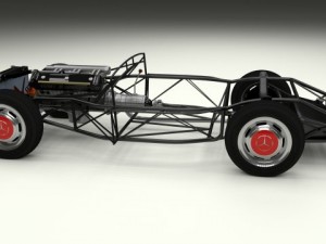 full mercedes 300sl chassis 3D मॉडल